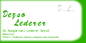 dezso lederer business card